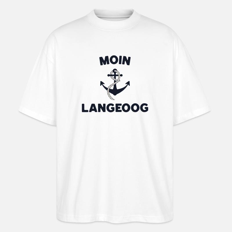 Moin Langeoog – Maritimes Anker-Design - Stanley/Stella Oversized Unisex Bio T-Shirt Blaster 2.0 - Weiß