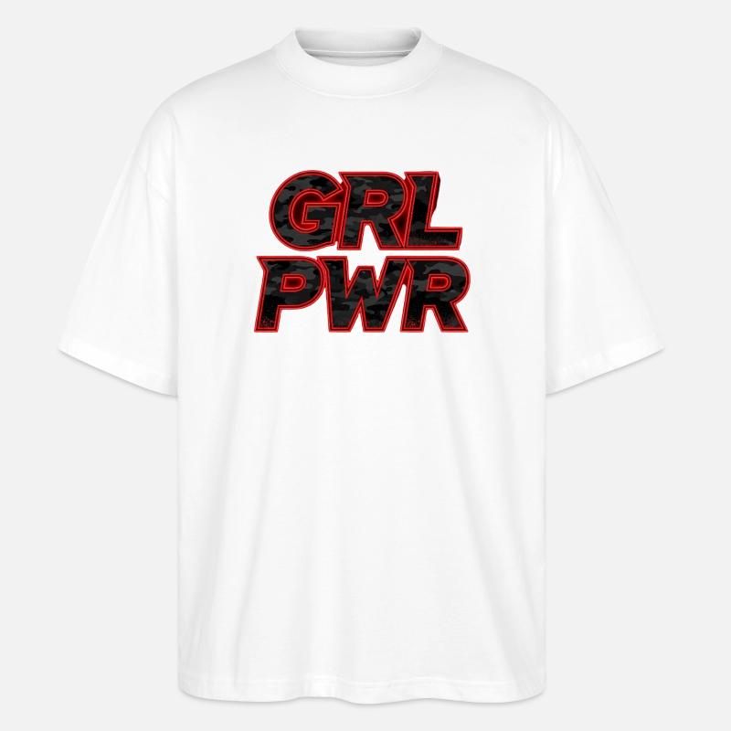 GRL PWR Girl Power Statement - Stanley/Stella Oversized Unisex Bio T-Shirt Blaster 2.0 - Weiß