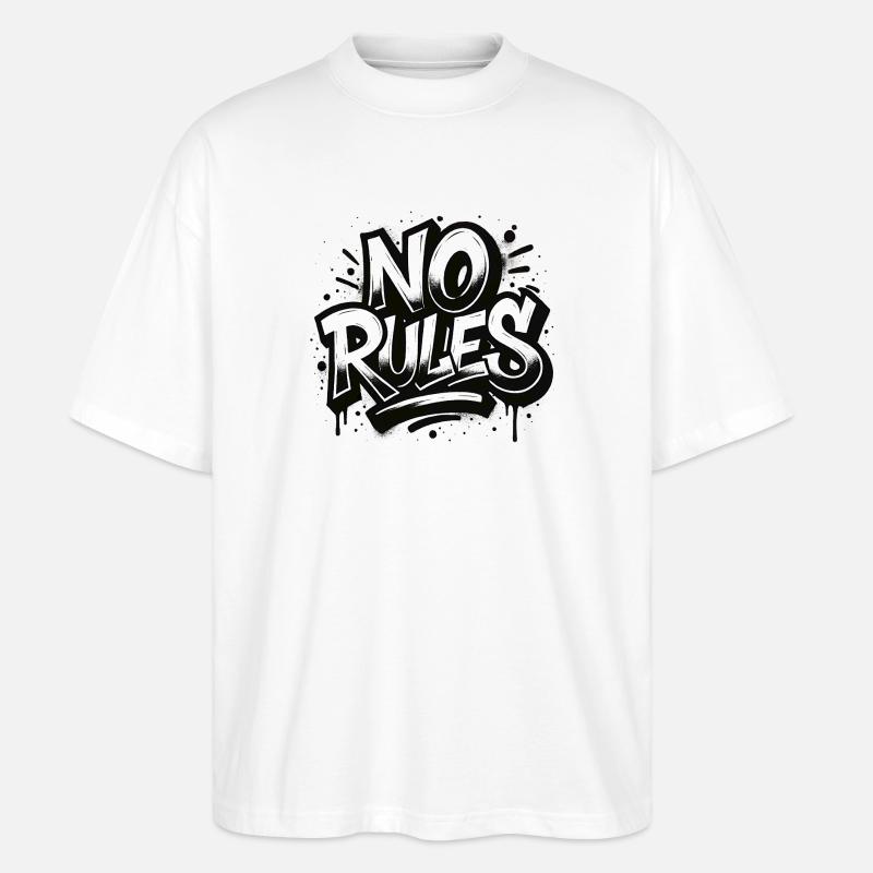 No Rules Graffiti Design - Stanley/Stella Oversized Unisex Organic T-shirt Blaster 2.0 - white