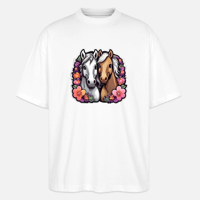 Floral Cavalry Duo - Stanley/Stella Oversized Unisex Bio T-Shirt Blaster 2.0 - Weiß