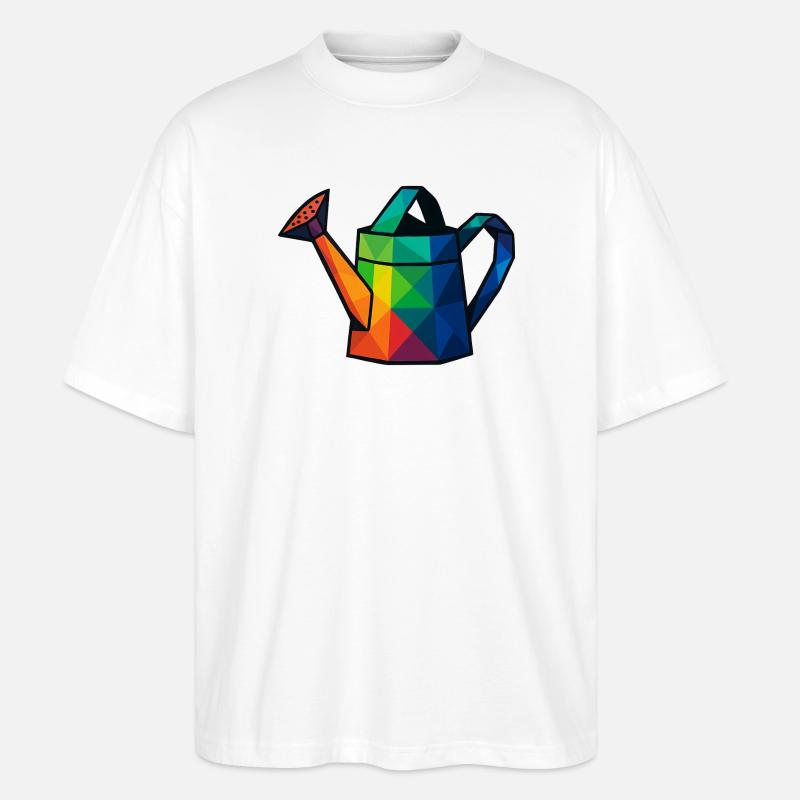 Low-Poly-Geometric Design Gießkanne - Stanley/Stella Oversized Unisex Bio T-Shirt Blaster 2.0 - Weiß