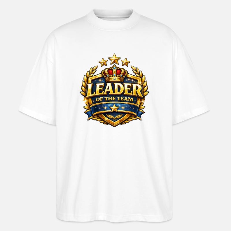 Chef de l’équipe Crown Badge - T-shirt bio Blaster 2.0 coupe oversize Stanley/Stella Unisexe - blanc