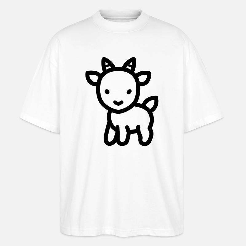 Ziege - Stanley/Stella Oversized Unisex Bio T-Shirt Blaster 2.0 - Weiß