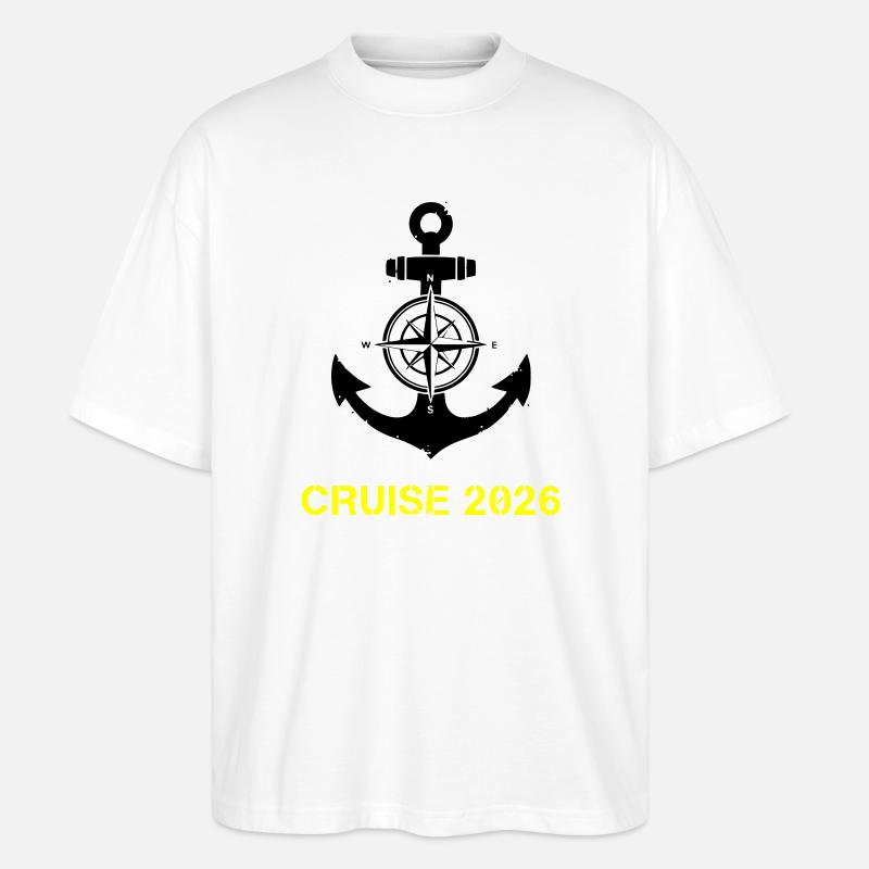 Cruise 2026 Anker Kompass - Stanley/Stella Oversized Unisex Bio T-Shirt Blaster 2.0 - Weiß
