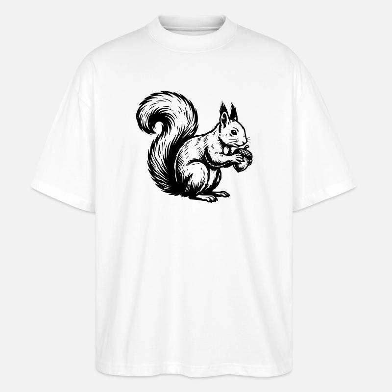 Eichhörnchen - Stanley/Stella Oversized Unisex Bio T-Shirt Blaster 2.0 - Weiß