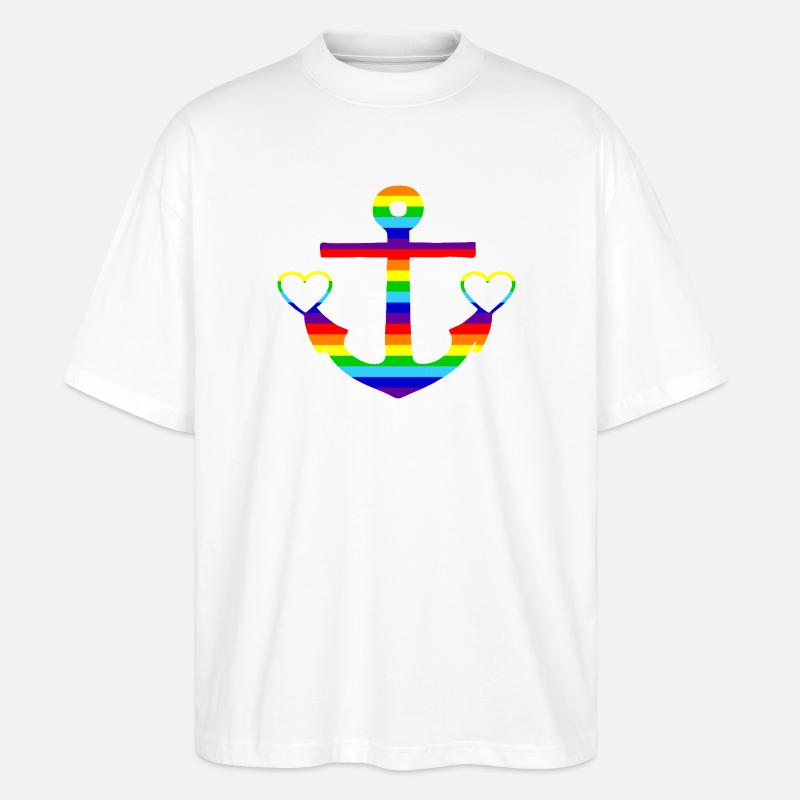 anker-bunt - Stanley/Stella Oversized Unisex Bio T-Shirt Blaster 2.0 - Weiß