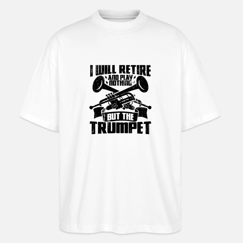 Rentner Trompeter - Stanley/Stella Oversized Unisex Bio T-Shirt Blaster 2.0 - Weiß
