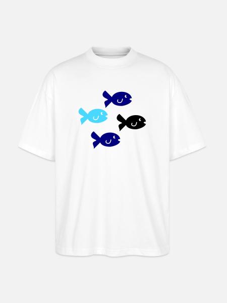 Pisces Silhouette - Stanley/Stella Oversized Unisex Organic T-shirt Blaster 2.0 - white