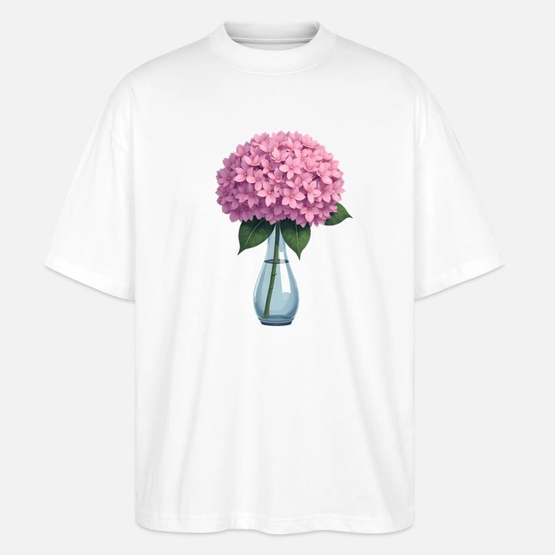 Hydrangea - Stanley/Stella Oversized Unisex Organic T-shirt Blaster 2.0 - white