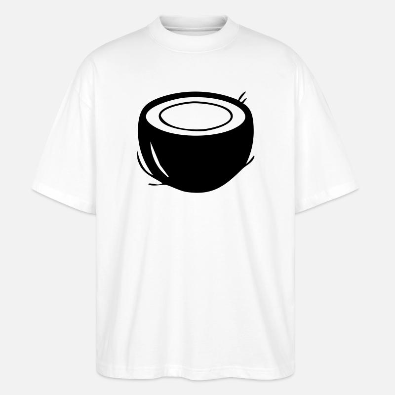 Kokosnuss-Silhouette – Tropical Paradise Design - Stanley/Stella Oversized Unisex Bio T-Shirt Blaster 2.0 - Weiß