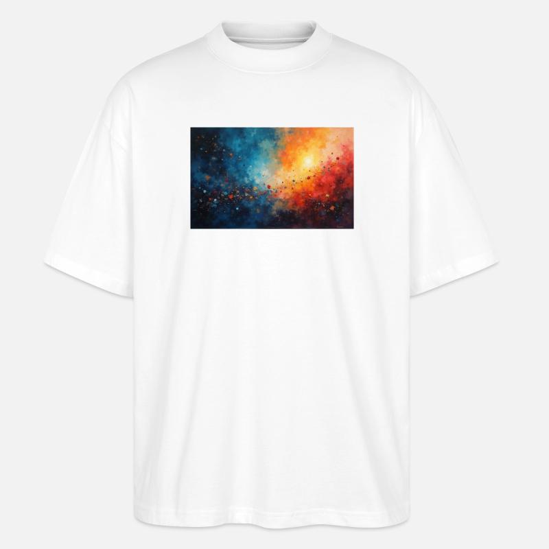 Cosmic Dawn Abstract Splash - Stanley/Stella Oversized Unisex Bio T-Shirt Blaster 2.0 - Weiß