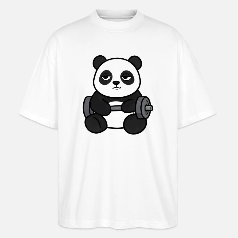 Panda Powerlifting - Stanley/Stella Oversized Unisex Bio T-Shirt Blaster 2.0 - Weiß