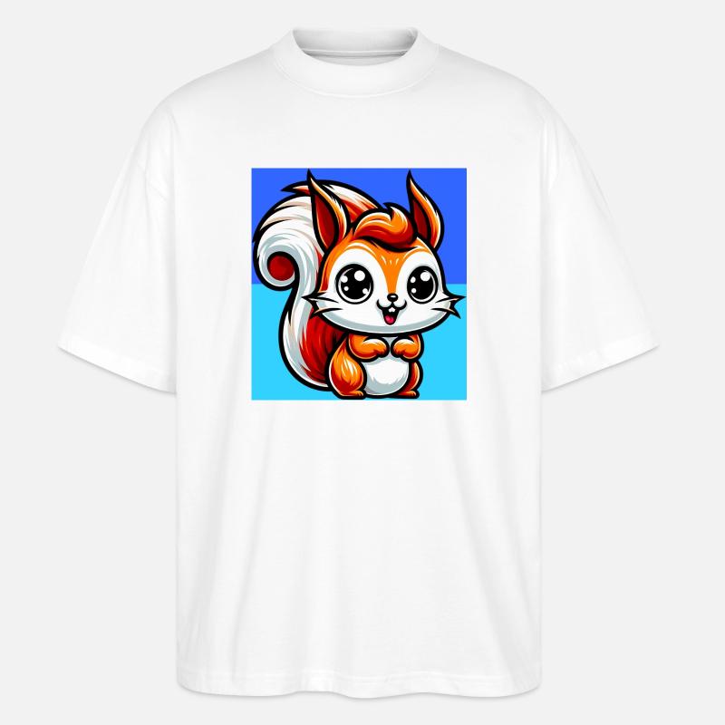 Eichhörnchen - Stanley/Stella Oversized Unisex Bio T-Shirt Blaster 2.0 - Weiß