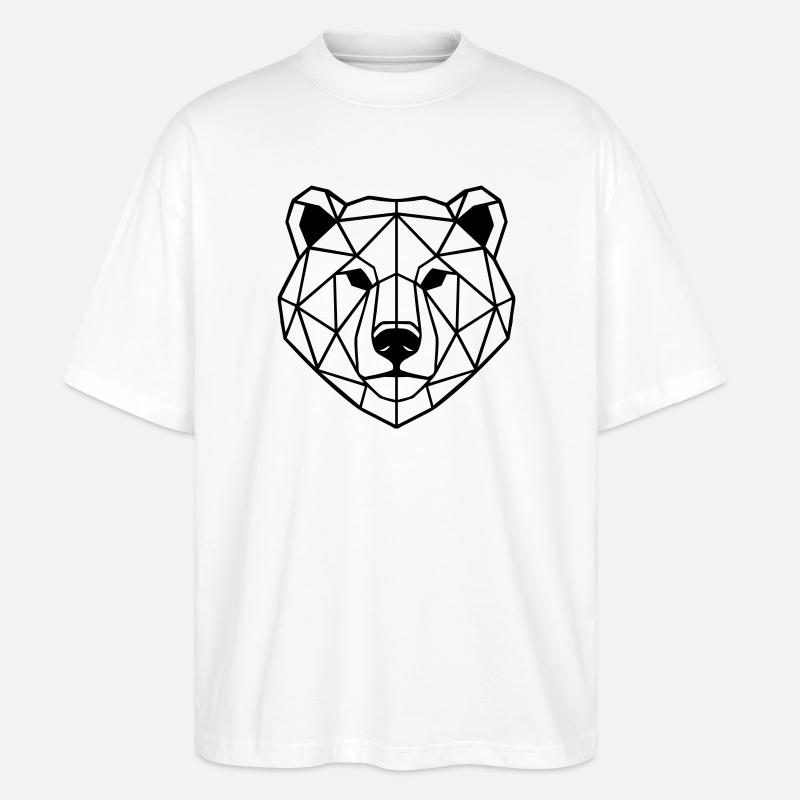 Bär Polygon - Stanley/Stella Oversized Unisex Bio T-Shirt Blaster 2.0 - Weiß