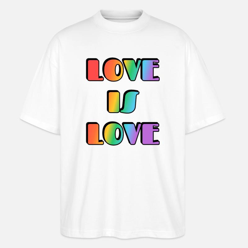 Liebe ist Liebe Regenbogen - Stanley/Stella Oversized Unisex Bio T-Shirt Blaster 2.0 - Weiß