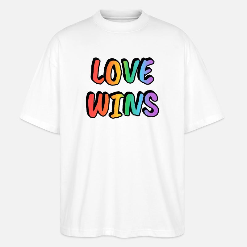 Love Wins Rainbow Gradient - Stanley/Stella Oversized Unisex Bio T-Shirt Blaster 2.0 - Weiß