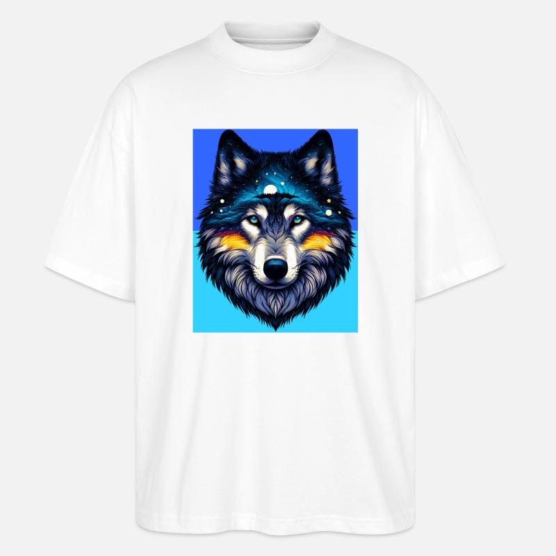 Wolf - Stanley/Stella Oversized Unisex Bio T-Shirt Blaster 2.0 - Weiß