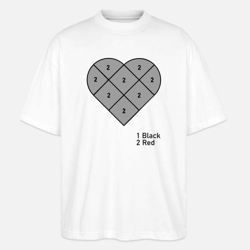 Hjerte efter Tal - Stanley/Stella Oversize Unisex Øko T-shirt Blaster 2.0 - hvid