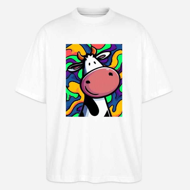 vache - T-shirt bio Blaster 2.0 coupe oversize Stanley/Stella Unisexe - blanc
