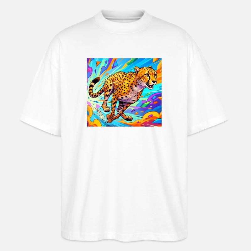 guépard - T-shirt bio Blaster 2.0 coupe oversize Stanley/Stella Unisexe - blanc