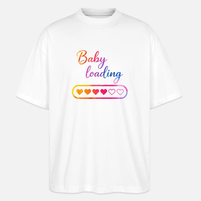 Baby loading herz - Stanley/Stella Oversized Unisex Bio T-Shirt Blaster 2.0 - Weiß