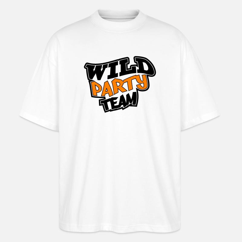 Wild Party Crew - Stanley/Stella Oversized Unisex Bio T-Shirt Blaster 2.0 - Weiß