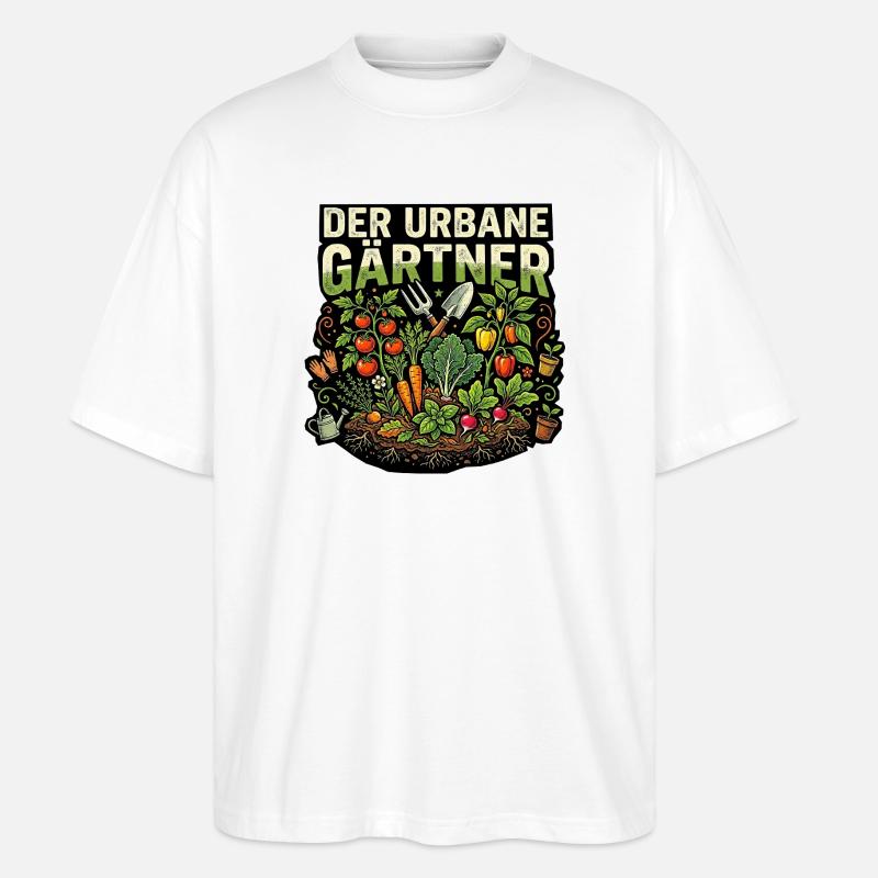 Gärtner Garten Gemüse - Stanley/Stella Oversized Unisex Bio T-Shirt Blaster 2.0 - Weiß