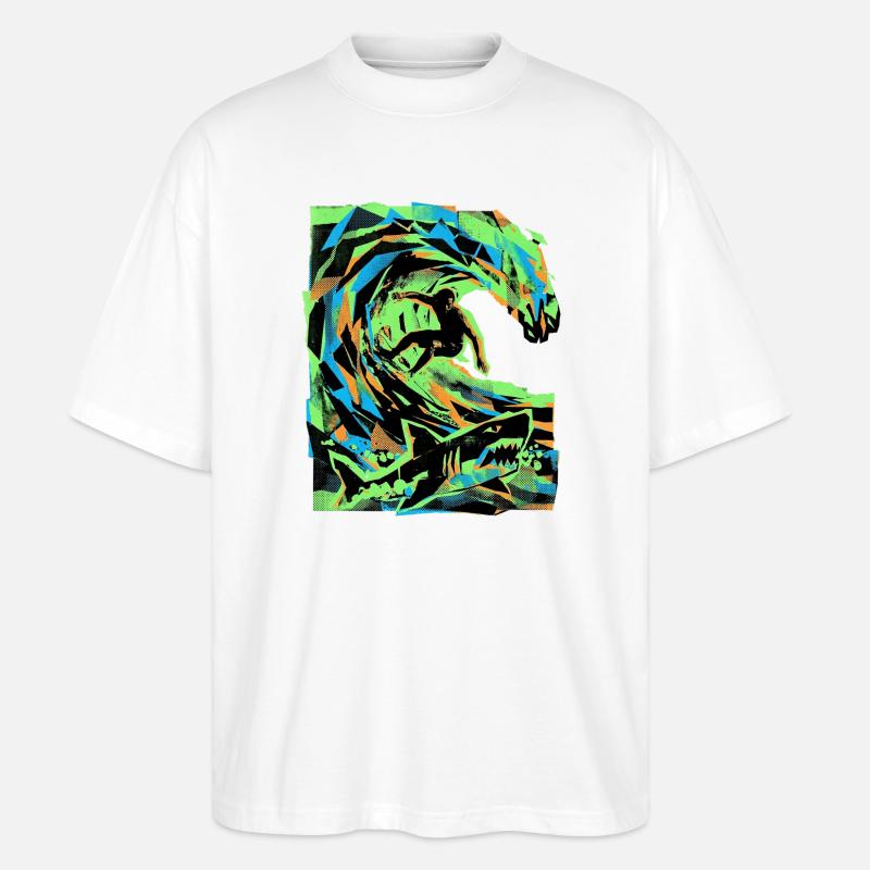 Strand Urlaub Surfer - Stanley/Stella Oversized Unisex Bio T-Shirt Blaster 2.0 - Weiß
