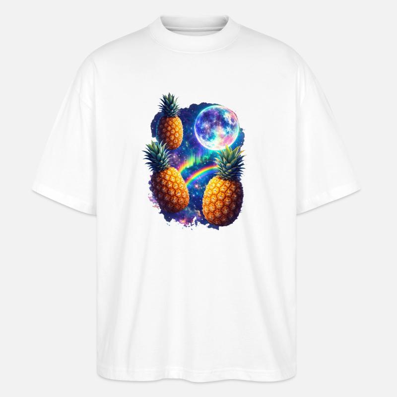 Kosmische Ananas All - Stanley/Stella Oversized Unisex Bio T-Shirt Blaster 2.0 - Weiß