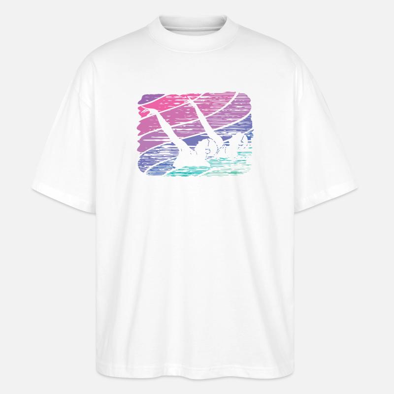 Artistic Swim Team Synchronized Swimming - Stanley/Stella Oversized Unisex Organic T-shirt Blaster 2.0 - white