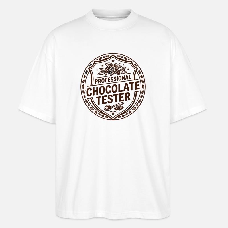 Schokolade Tafelschokolade Schokoriegel Backen - Stanley/Stella Oversized Unisex Bio T-Shirt Blaster 2.0 - Weiß