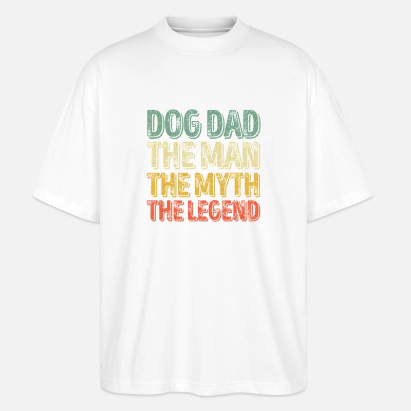 Dog Dad Legend Gradient Tee - Stanley/Stella Oversized Unisex Bio T-Shirt Blaster 2.0 - Weiß