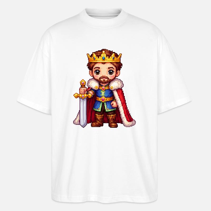 Königlicher Pixelkrieger - Stanley/Stella Oversized Unisex Bio T-Shirt Blaster 2.0 - Weiß