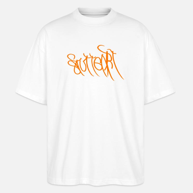Graffiti Orange Handlettering Stuttgart - Stanley/Stella Oversized Unisex Bio T-Shirt Blaster 2.0 - Weiß