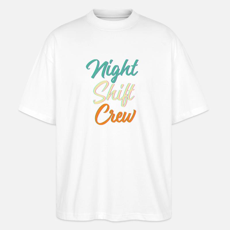 Nachtschicht - Stanley/Stella Oversized Unisex Bio T-Shirt Blaster 2.0 - Weiß