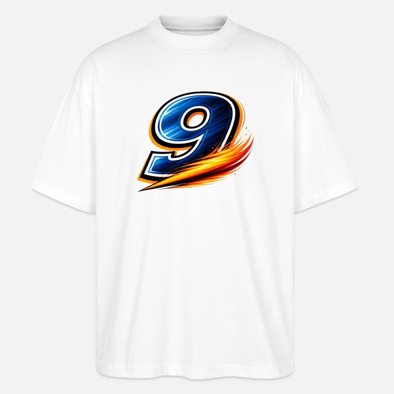 Nummer 9 Fodboldtrøje Målscorer - Stanley/Stella Oversize Unisex Øko T-shirt Blaster 2.0 - hvid