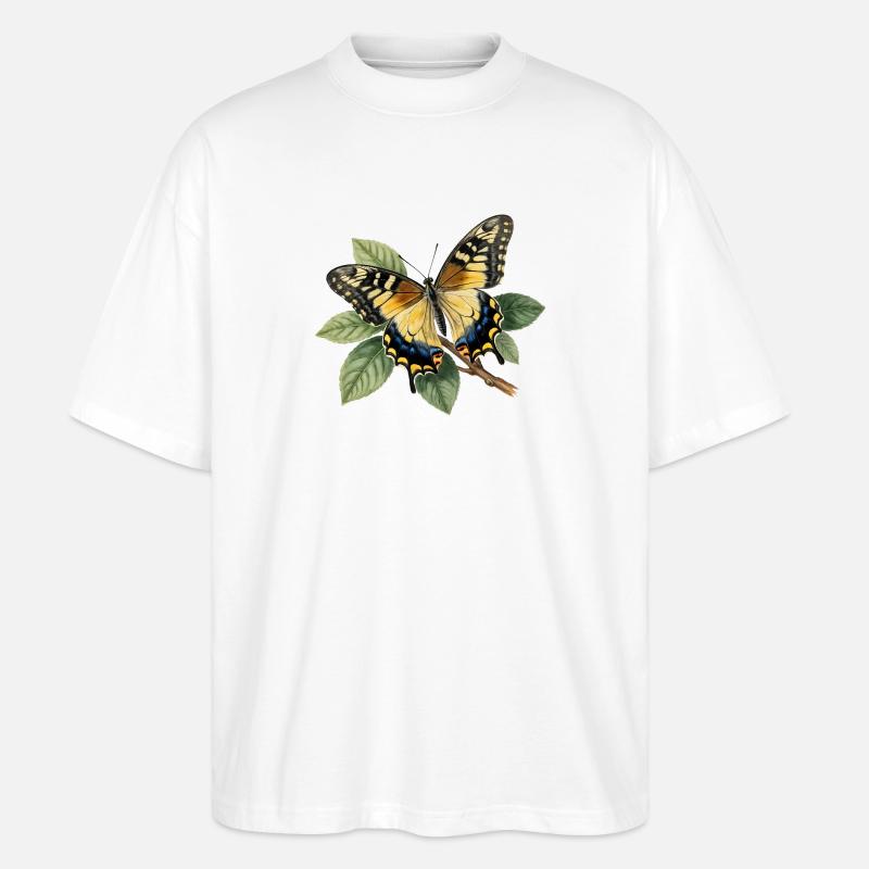 Schwalbenschwanz oder Große Haarsträhne, Papilio machaon - Stanley/Stella Oversized Unisex Bio T-Shirt Blaster 2.0 - Weiß