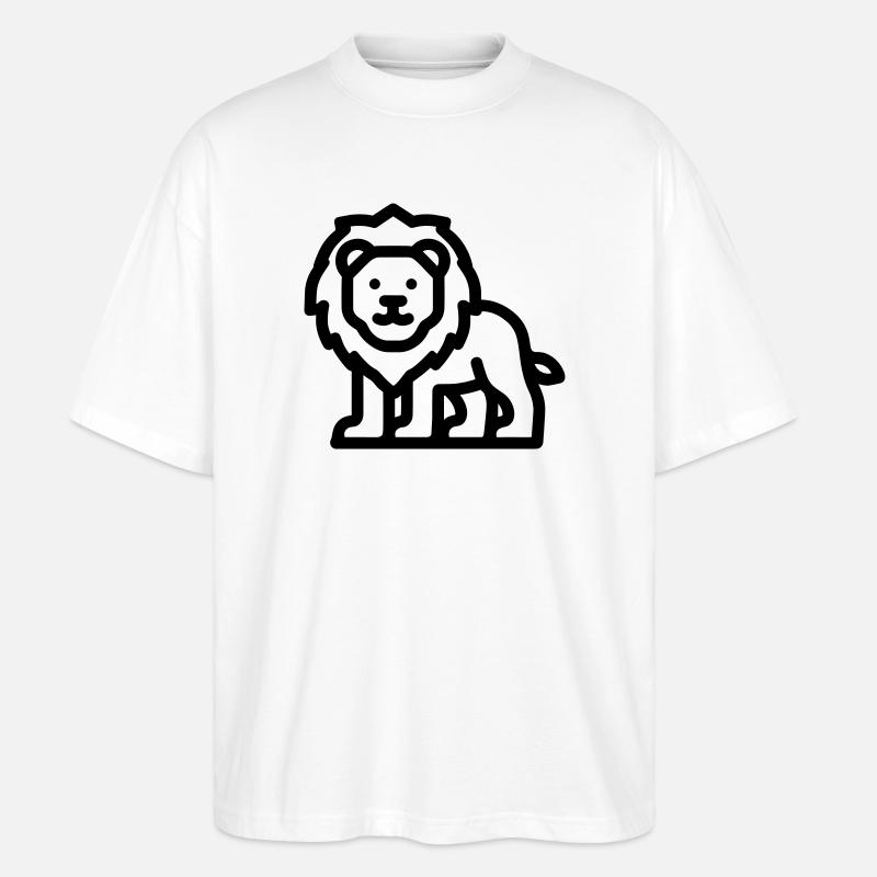 Löwe - Stanley/Stella Oversized Unisex Bio T-Shirt Blaster 2.0 - Weiß