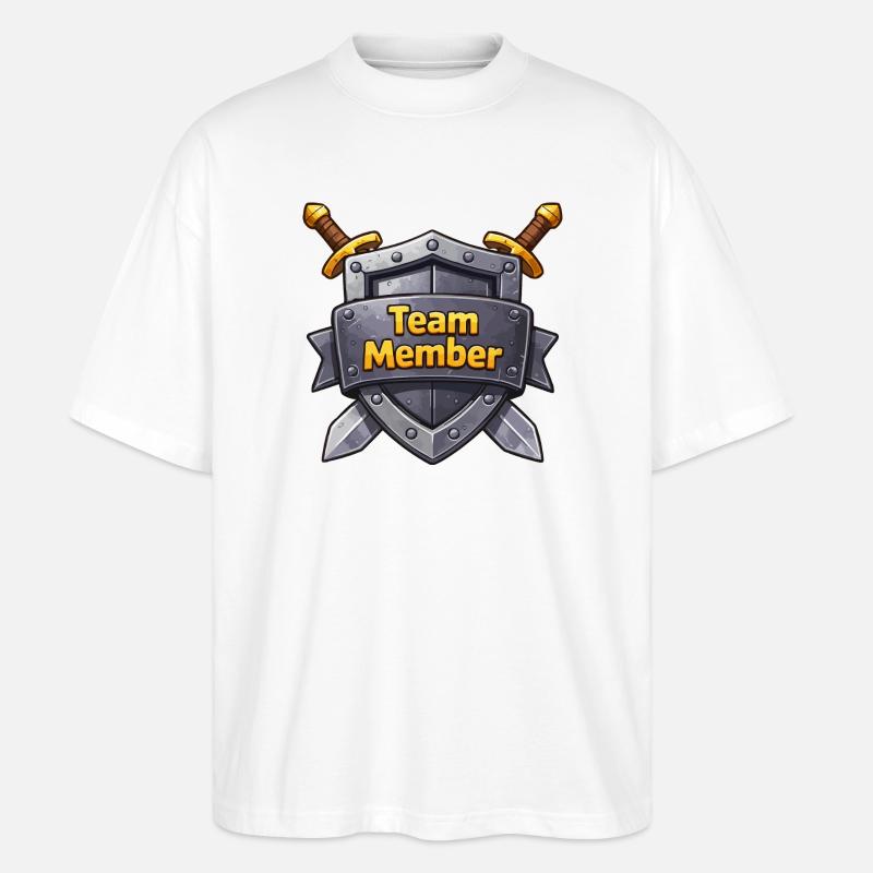 Team Member Schild Abzeichen - Stanley/Stella Oversized Unisex Bio T-Shirt Blaster 2.0 - Weiß