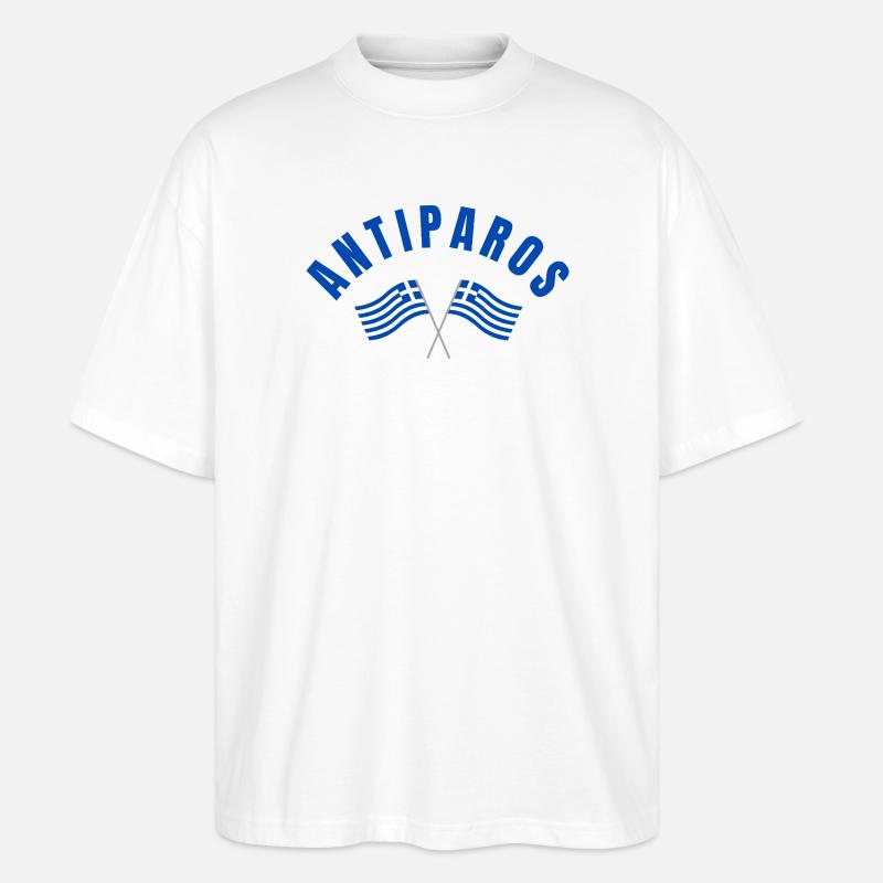 Drapeaux grecs d’Antiparos - T-shirt bio Blaster 2.0 coupe oversize Stanley/Stella Unisexe - blanc