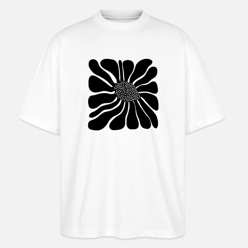 Fetter abstrakter Retro-Bloom - Stanley/Stella Oversized Unisex Bio T-Shirt Blaster 2.0 - Weiß