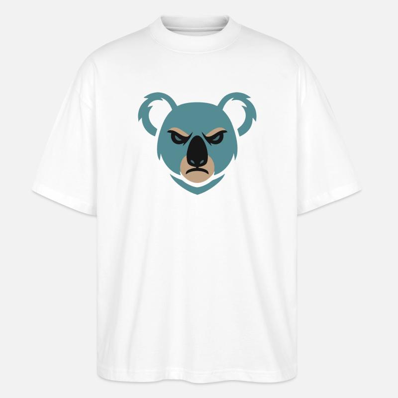 Wütender Koala - Stanley/Stella Oversized Unisex Bio T-Shirt Blaster 2.0 - Weiß