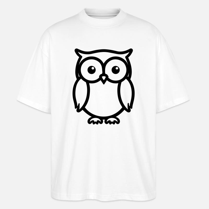 Eule - Stanley/Stella Oversized Unisex Bio T-Shirt Blaster 2.0 - Weiß