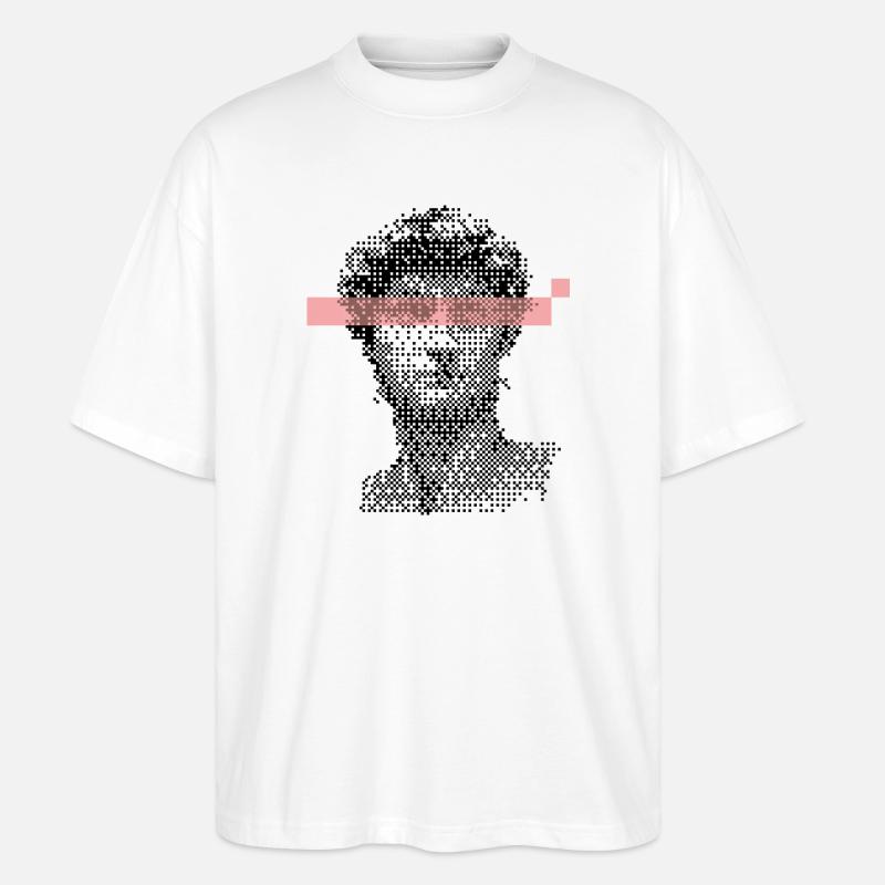 Digital David Michelangelo Pixel-Design - Stanley/Stella Oversized Unisex Bio T-Shirt Blaster 2.0 - Weiß