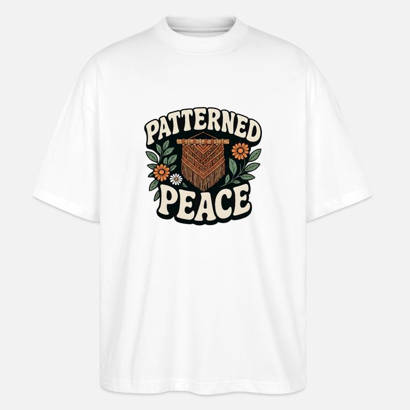 Patterned Calm | Macrame Boho - Stanley/Stella Oversized Unisex Organic T-shirt Blaster 2.0 - white