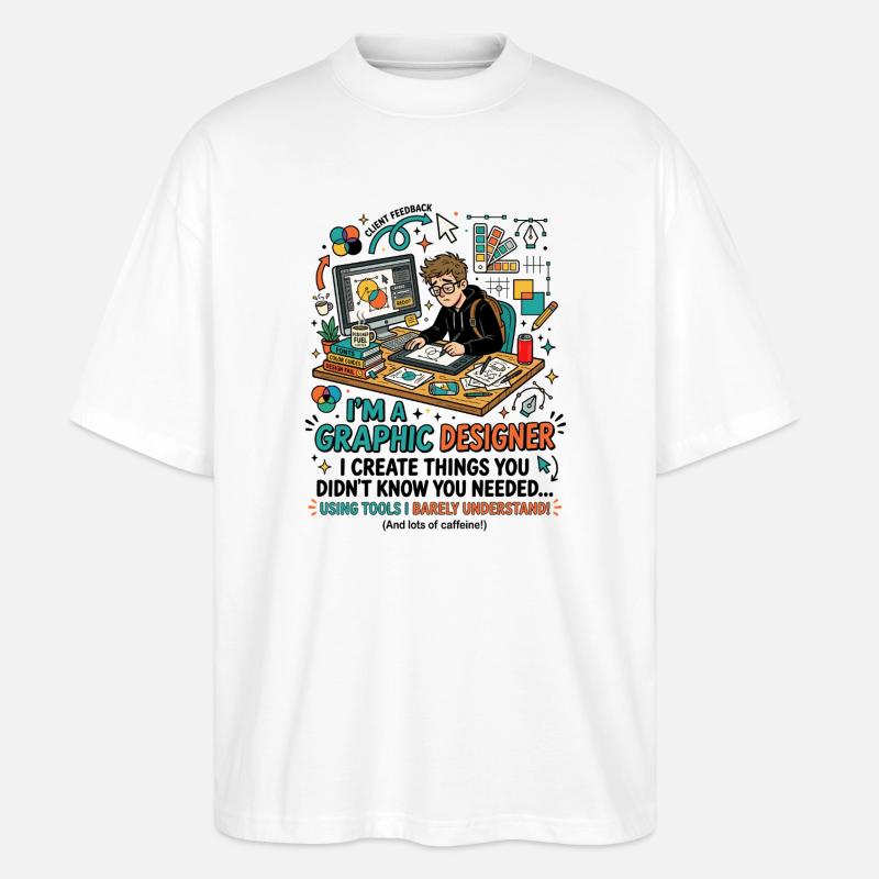 Outils de graphisme : Dire sur l’humour - T-shirt bio Blaster 2.0 coupe oversize Stanley/Stella Unisexe - blanc