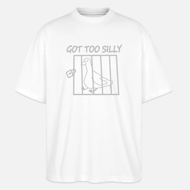 Taube im Käfig – So albern - Stanley/Stella Oversized Unisex Bio T-Shirt Blaster 2.0 - Weiß