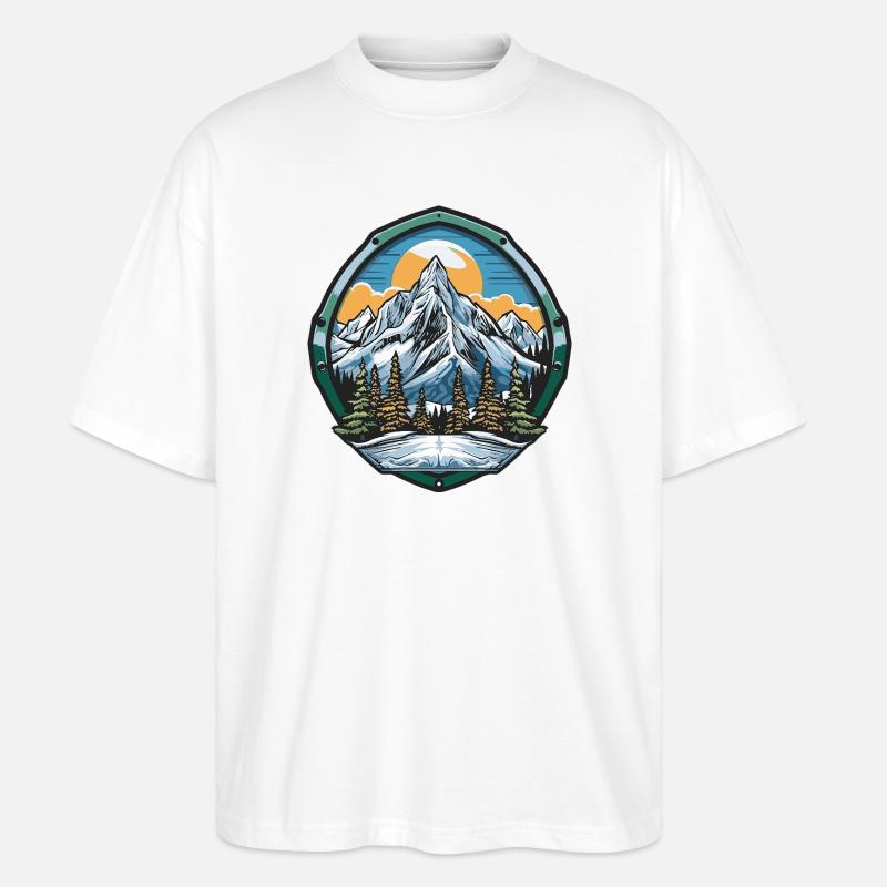 Berge Mountains - Stanley/Stella Oversized Unisex Bio T-Shirt Blaster 2.0 - Weiß