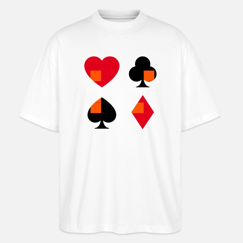 Sammlung geometrischer Kartenanzüge - Stanley/Stella Oversized Unisex Bio T-Shirt Blaster 2.0 - Weiß