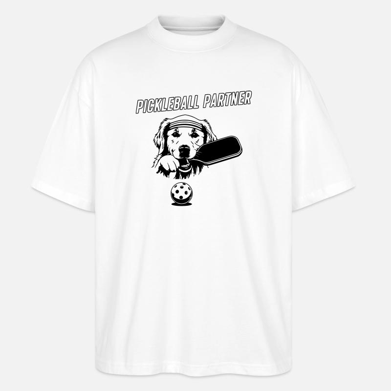 Compagnon de pickleball mignon - T-shirt bio Blaster 2.0 coupe oversize Stanley/Stella Unisexe - blanc